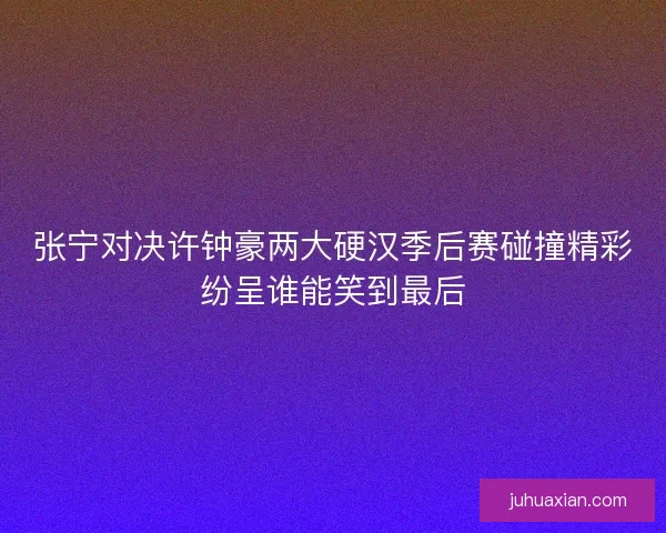 张宁对决许钟豪两大硬汉季后赛碰撞精彩纷呈谁能笑到最后