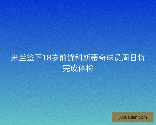 米兰签下18岁前锋科斯蒂奇球员周日将完成体检